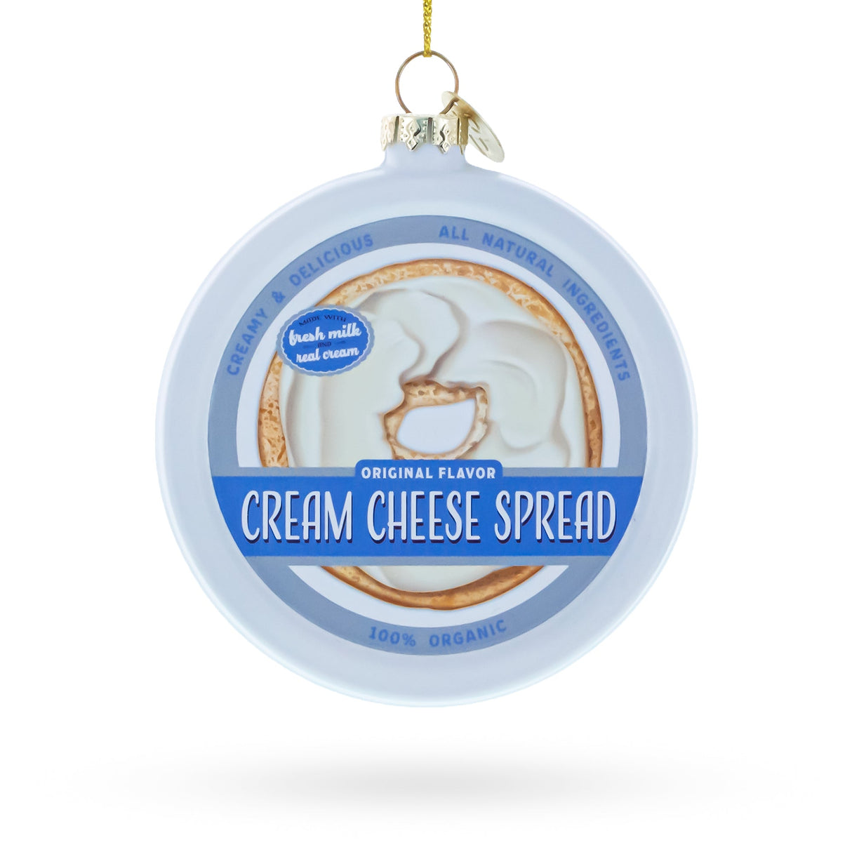 Cream Cheese Spread Glass Christmas Ornament