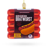 Smoked Bratwurst Box Glass Christmas Ornament