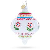 Finial with Floral Pattern Glass Christmas Ornament