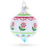 Floral Finial Drop Glass Christmas Ornament