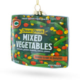 Mixed Vegetables Frozen Box Glass Christmas Ornament