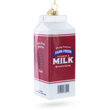 Milk Carton Glass Christmas Ornament