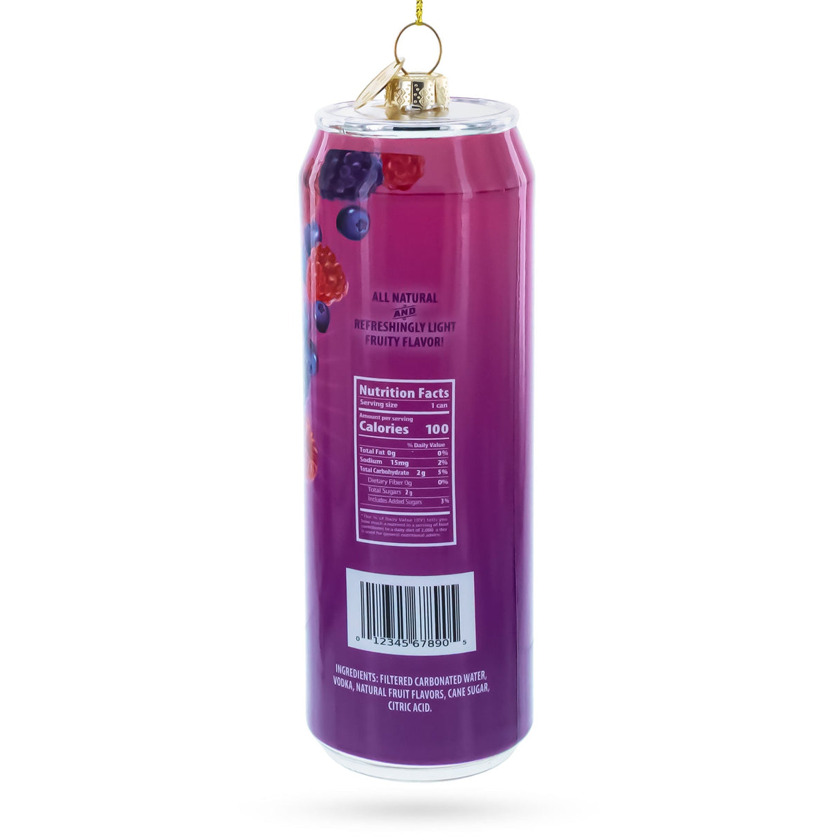Hard Seltzer Can Glass Christmas Ornament