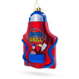 BBQ King of the Grill Apron Glass Christmas Ornament