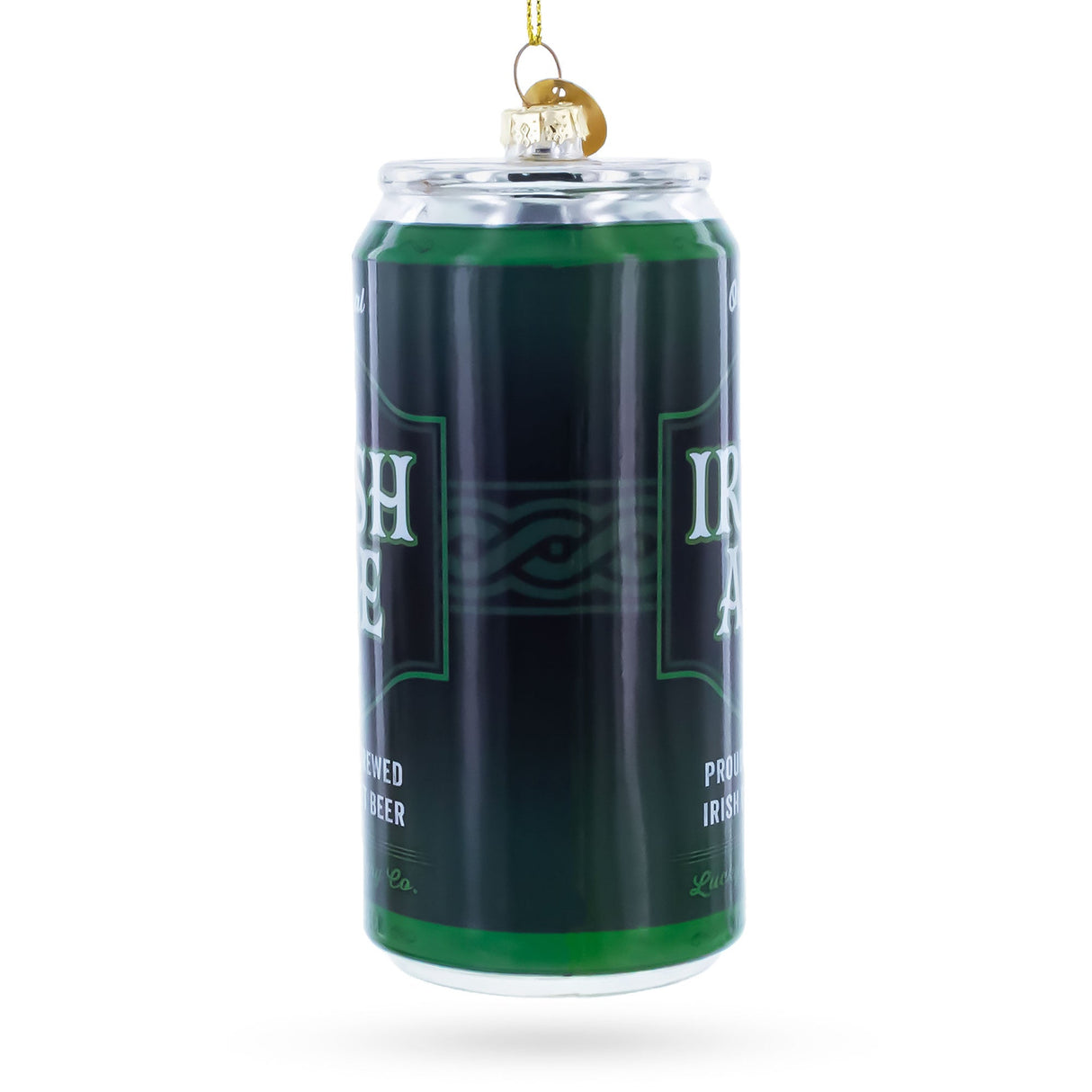 Irish Ale Beer Can Glass Christmas Ornament
