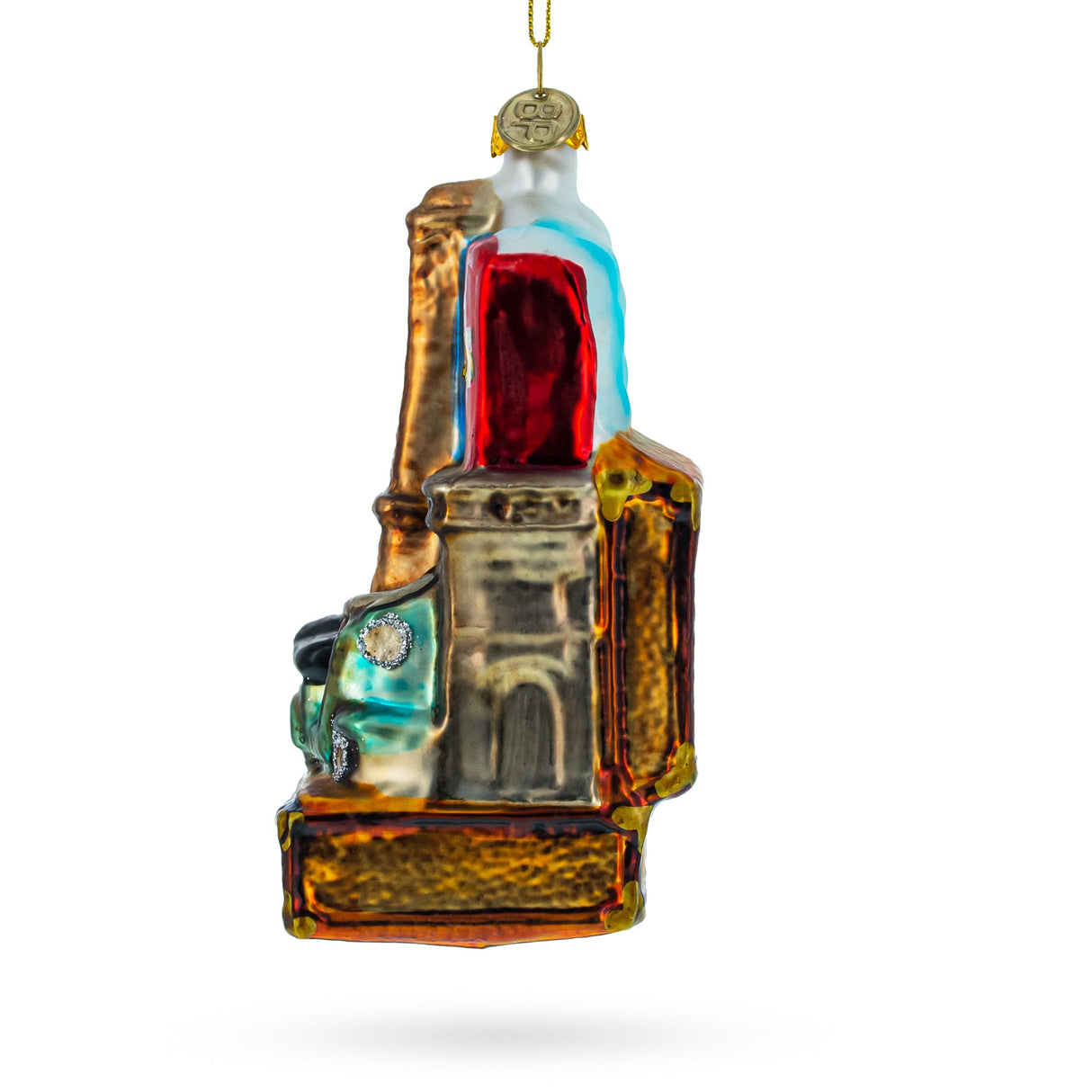 Paris Eiffel Tower Travel Keepsake Glass Christmas Ornament