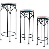 Soporte decorativo para flores con tapa de cerámica para patio