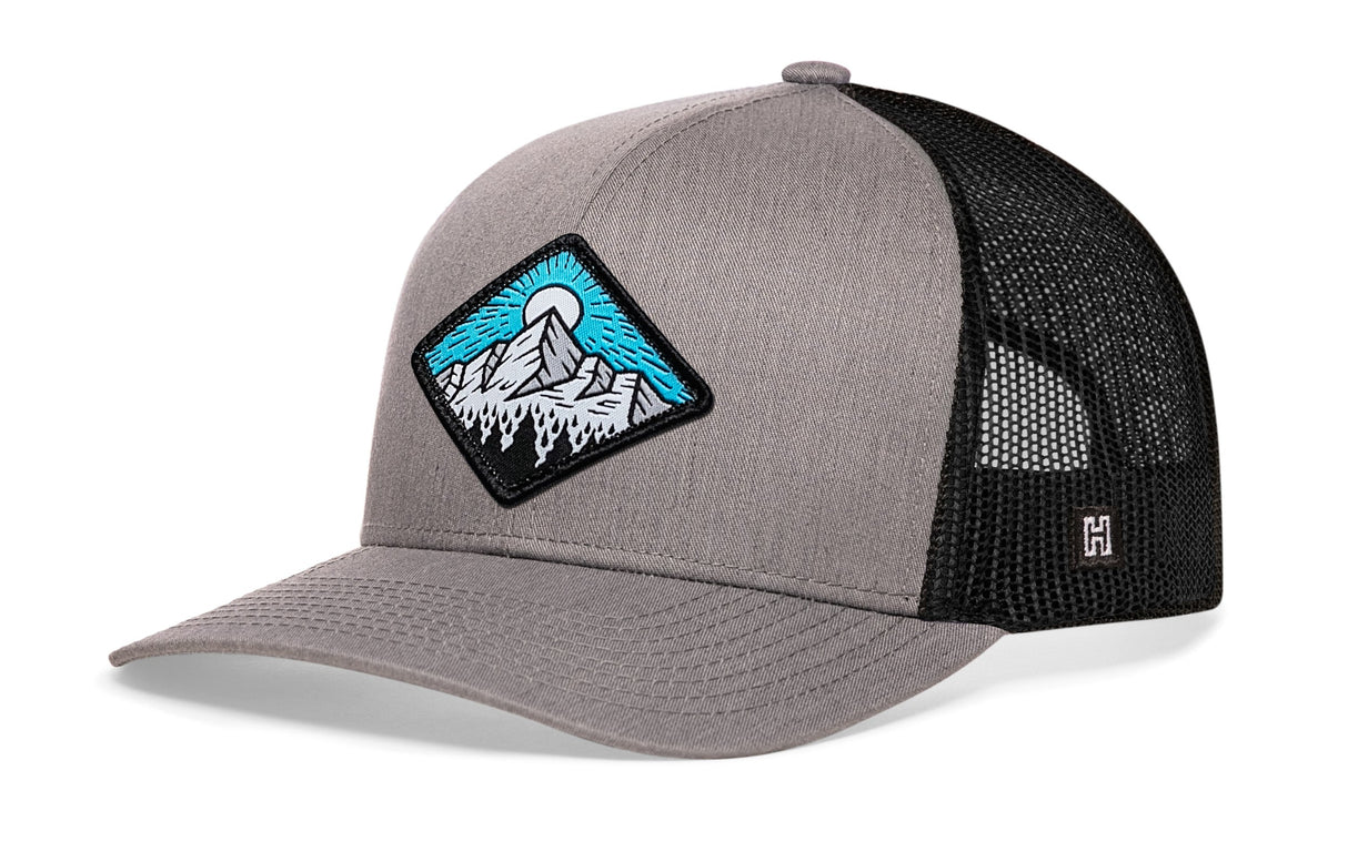 Diamond Mountain and Trees Trucker Hat  |  Black Outdoors Snapback