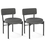 Juego de 2 sillas de comedor con respaldo curvo y asiento acolchado
