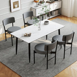 Juego de 2 sillas de comedor con respaldo curvo y asiento acolchado