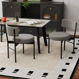 Juego de 2 sillas de comedor con respaldo curvo y asiento acolchado
