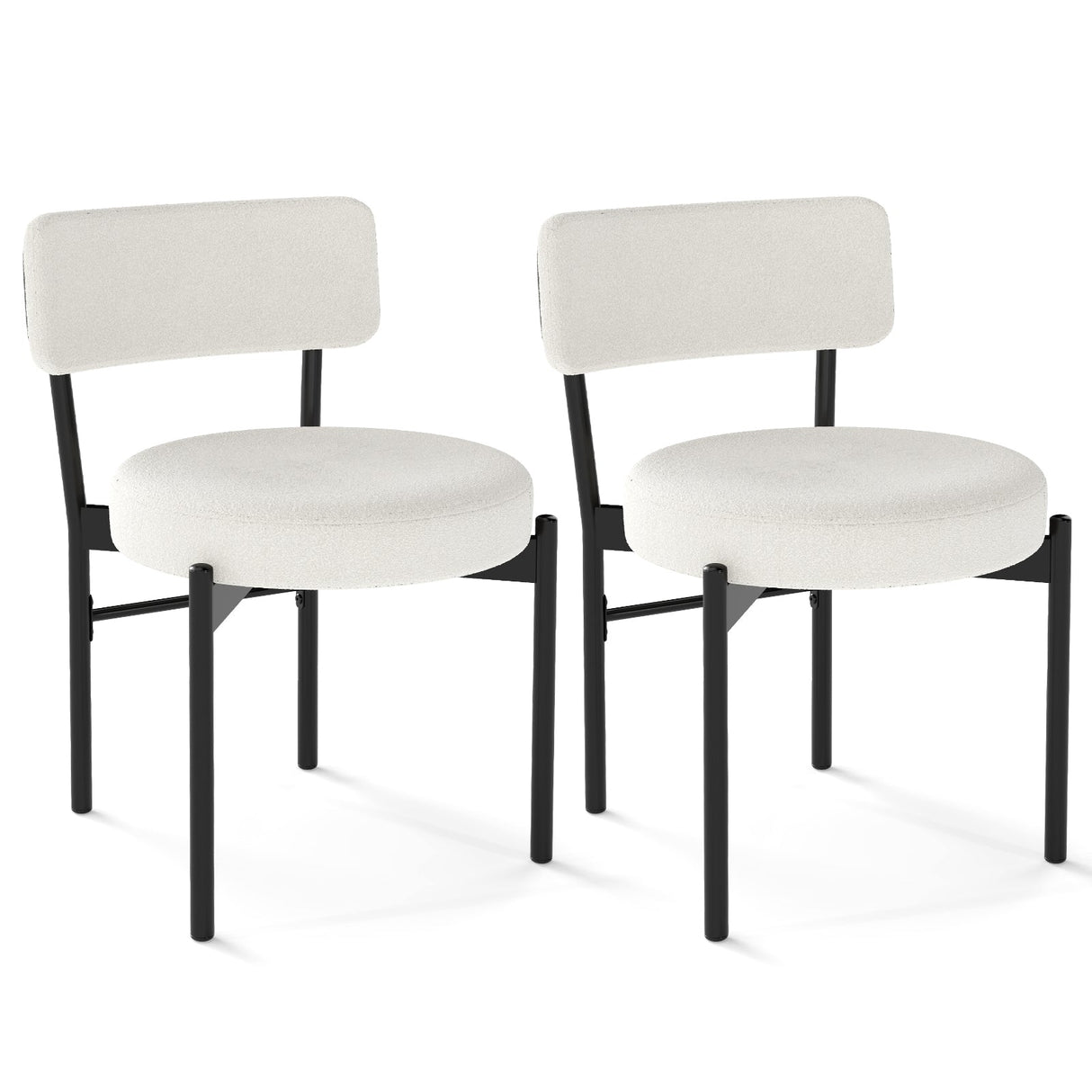 Juego de 2 sillas de comedor con respaldo curvo y asiento acolchado