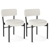 Juego de 2 sillas de comedor con respaldo curvo y asiento acolchado