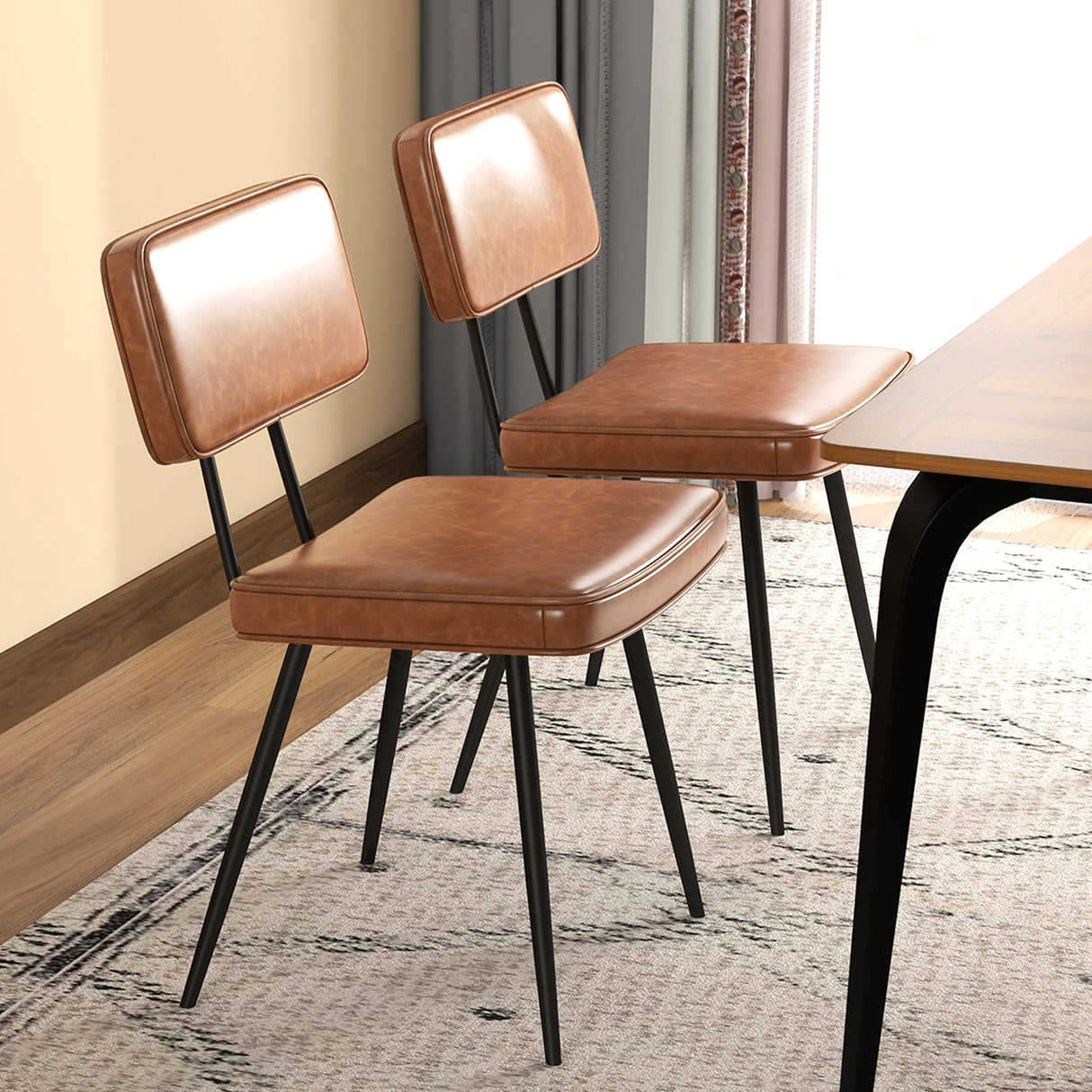 Juego de 2 sillas de comedor con respaldo y asiento acolchados