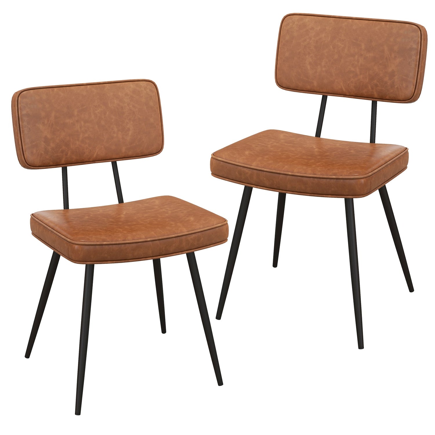 Juego de 2 sillas de comedor con respaldo y asiento acolchados