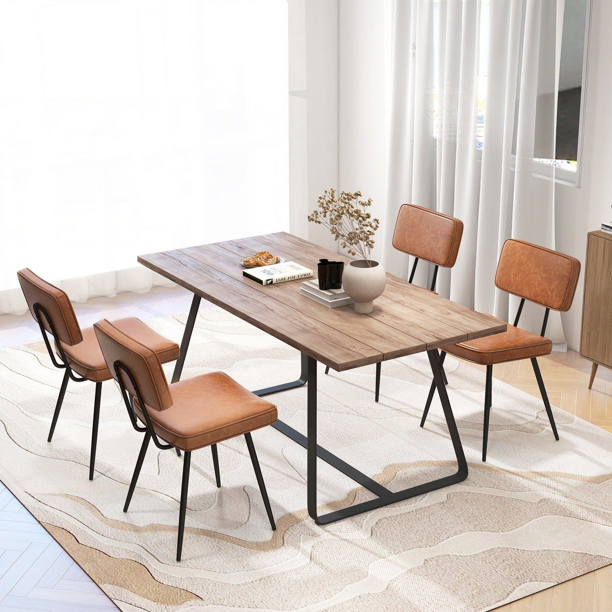 Juego de 2 sillas de comedor con respaldo y asiento acolchados