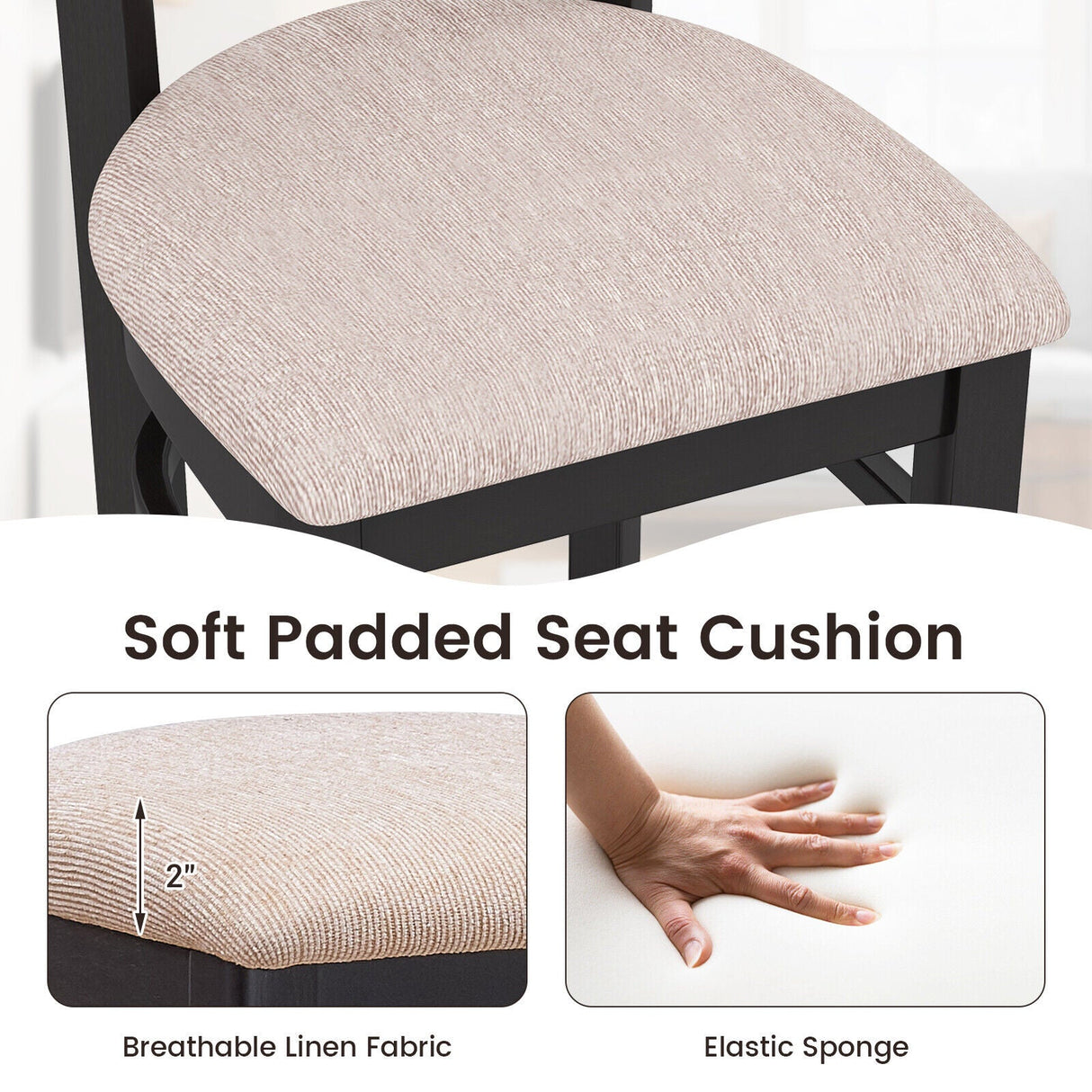 Taburetes de bar con respaldo ergonómico, cómodo reposapiés y asiento acolchado suave