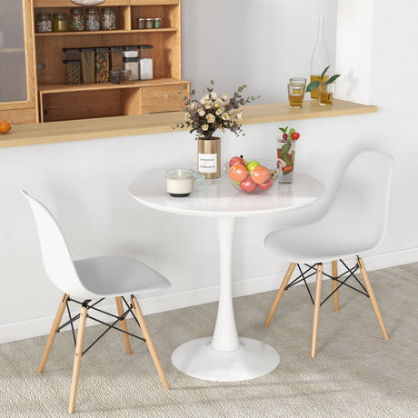 Mesa de comedor redonda Tulip moderna de 32 pulgadas con tapa de MDF - Blanca