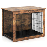 Mueble Jaula para Perros con Cojín y Doble Puerta para Perros Pequeños/Medianos