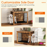 Mueble Jaula para Perros con Cojín y Doble Puerta para Perros Pequeños/Medianos
