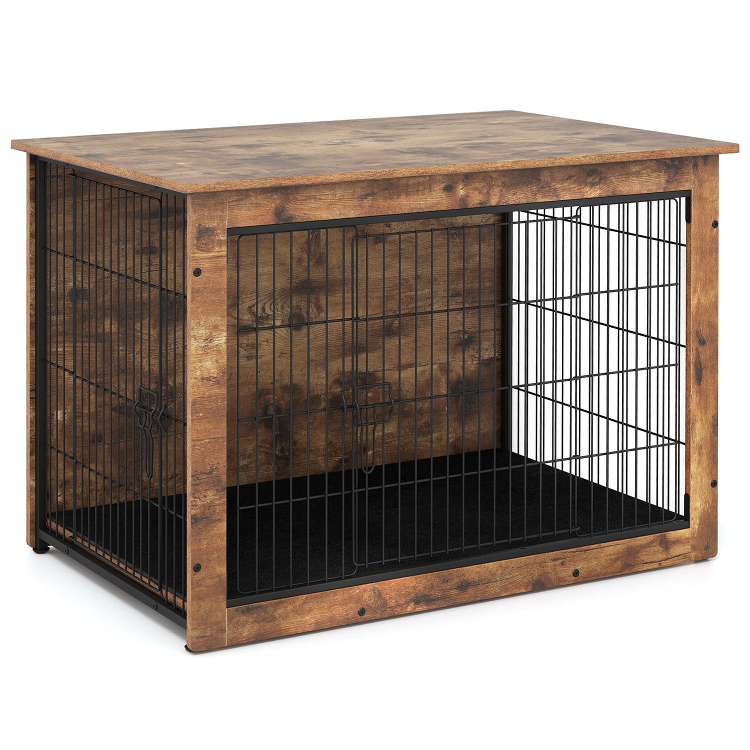 Mueble Jaula para Perros con Cojín y Doble Puerta para Perros Pequeños/Medianos