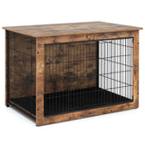 Mueble Jaula para Perros con Cojín y Doble Puerta para Perros Pequeños/Medianos