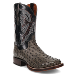 Botas Cowboy Dan Post Alamosa (Gris/Negro) - Piel de Avestruz para Hombre