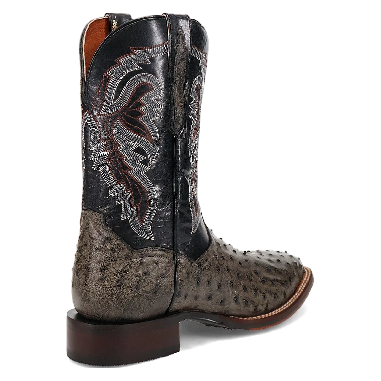 Botas Cowboy Dan Post Alamosa (Gris/Negro) - Piel de Avestruz para Hombre