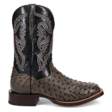 Botas Cowboy Dan Post Alamosa (Gris/Negro) - Piel de Avestruz para Hombre
