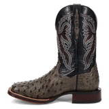 Botas Cowboy Dan Post Alamosa (Gris/Negro) - Piel de Avestruz para Hombre