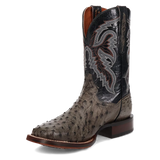 Botas Cowboy Dan Post Alamosa (Gris/Negro) - Piel de Avestruz para Hombre
