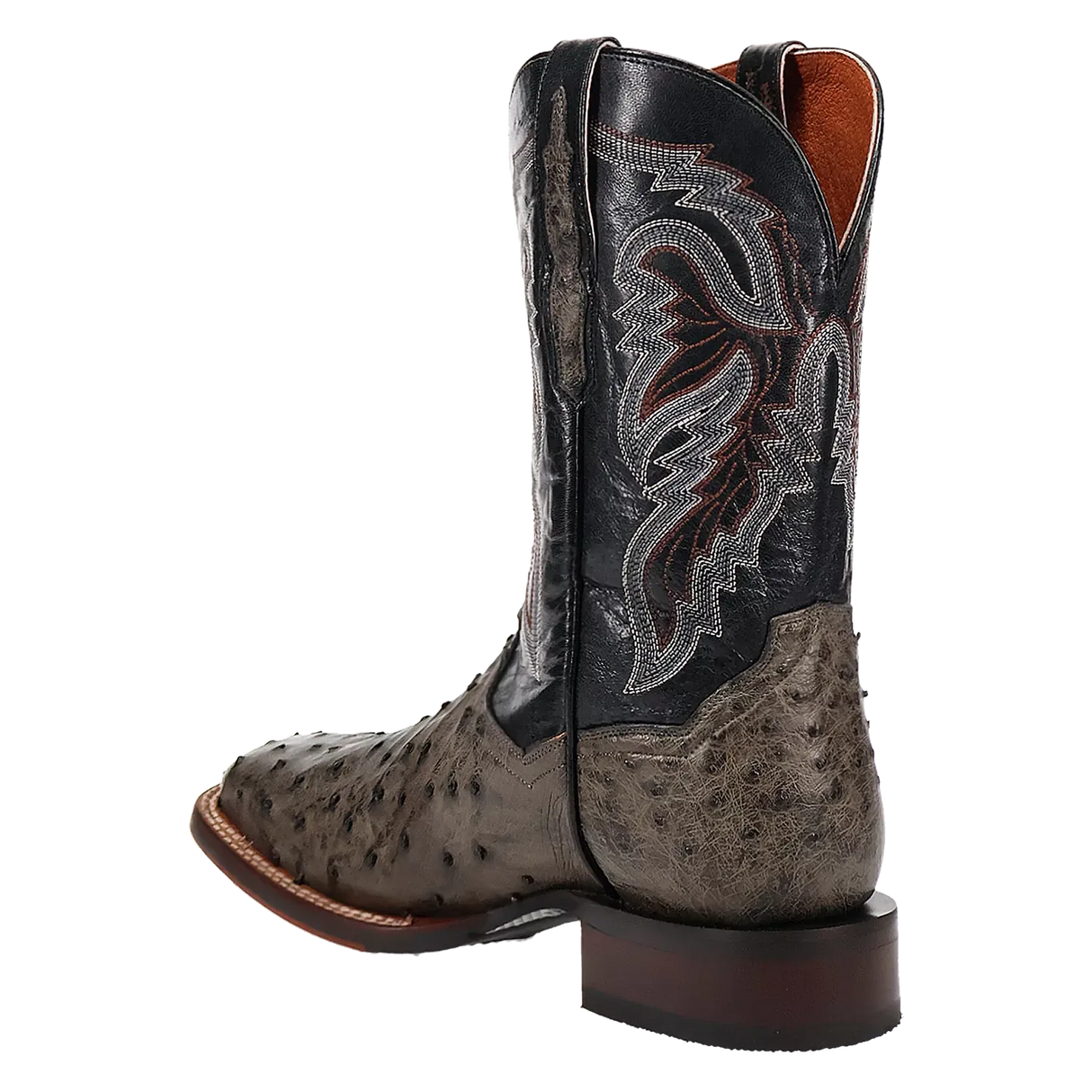 Botas Cowboy Dan Post Alamosa (Gris/Negro) - Piel de Avestruz para Hombre