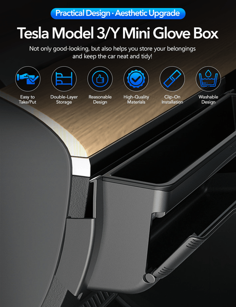 Driver Mini Glove Box for Tesla Model Y