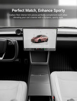 Dry Carbon Fiber Center Console Cover For Model Y Juniper / Model 3 Highland / Model YL