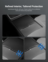 Dry Carbon Fiber Center Console Cover For Model Y Juniper / Model 3 Highland / Model YL