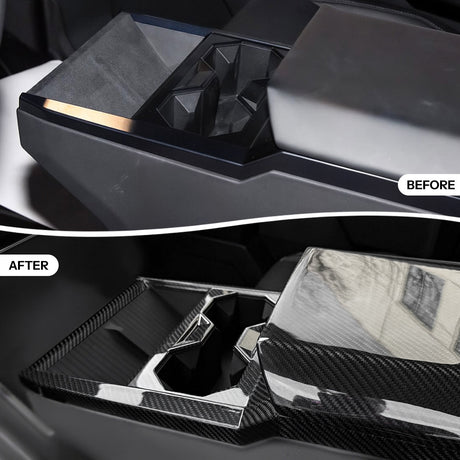 Dry Carbon Fiber Center Console Cup Holder for Cybertruck