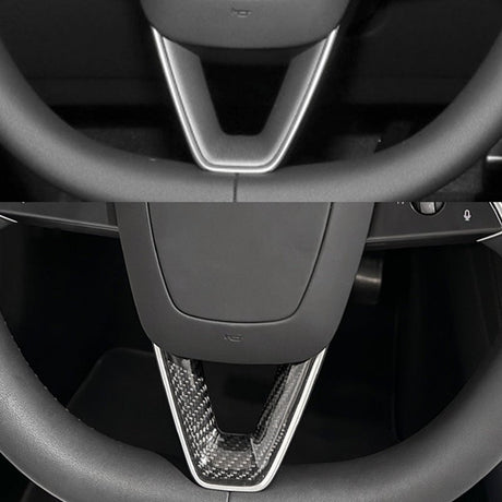 TESERT Dry Carbon Fiber Steering Wheel V-Cover for Model 3 Highland & Y Juniper