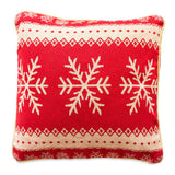 Set of 2 White Snowflakes on Red Christmas Throw Cushion Pillow Covers