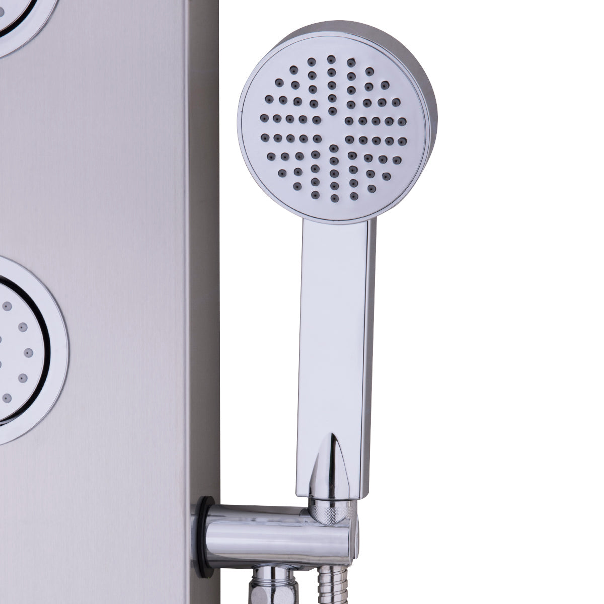 Panel de ducha de acero inoxidable de 47 pulgadas con jets de masaje y ducha de mano