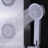 Panel de ducha de acero inoxidable de 47 pulgadas con jets de masaje y ducha de mano