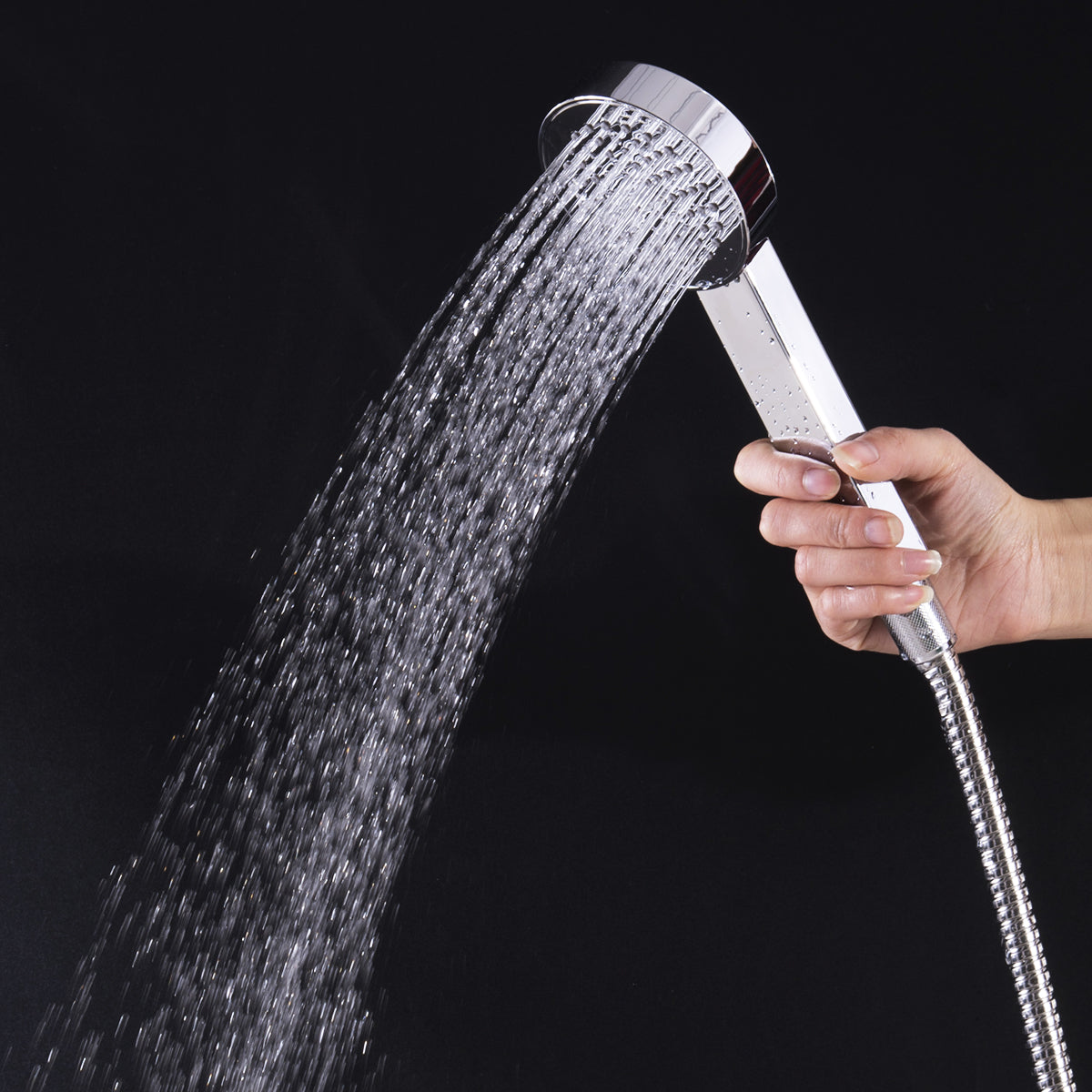 Panel de ducha de acero inoxidable de 47 pulgadas con jets de masaje y ducha de mano
