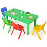 Juego de Mesa y 4 Sillas de Plástico de Colores para Niños