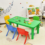 Juego de Mesa y 4 Sillas de Plástico de Colores para Niños
