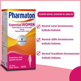 Pharmaton Essential Women Multivitamin Supplement for Women's Health - Daily Vitamin and Mineral Supplement for Women, 30 Tablets