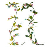 Set of 2 Easter Egg and Leaf Garland With Pastel Speckled Eggs Spring Hanging Decor 6.6 Inches Tall