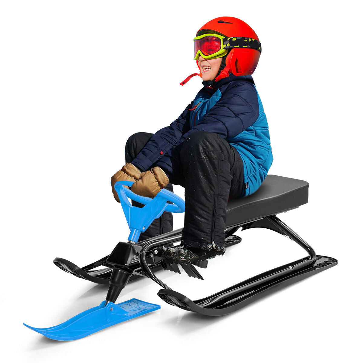 Trineo para nieve, arena, hierba para niños con volante y frenos