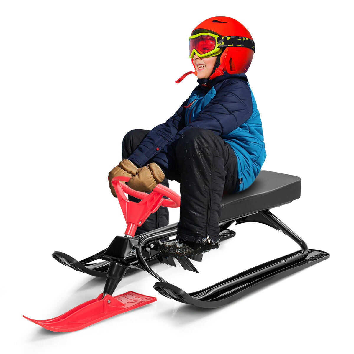 Trineo para nieve, arena, hierba para niños con volante y frenos