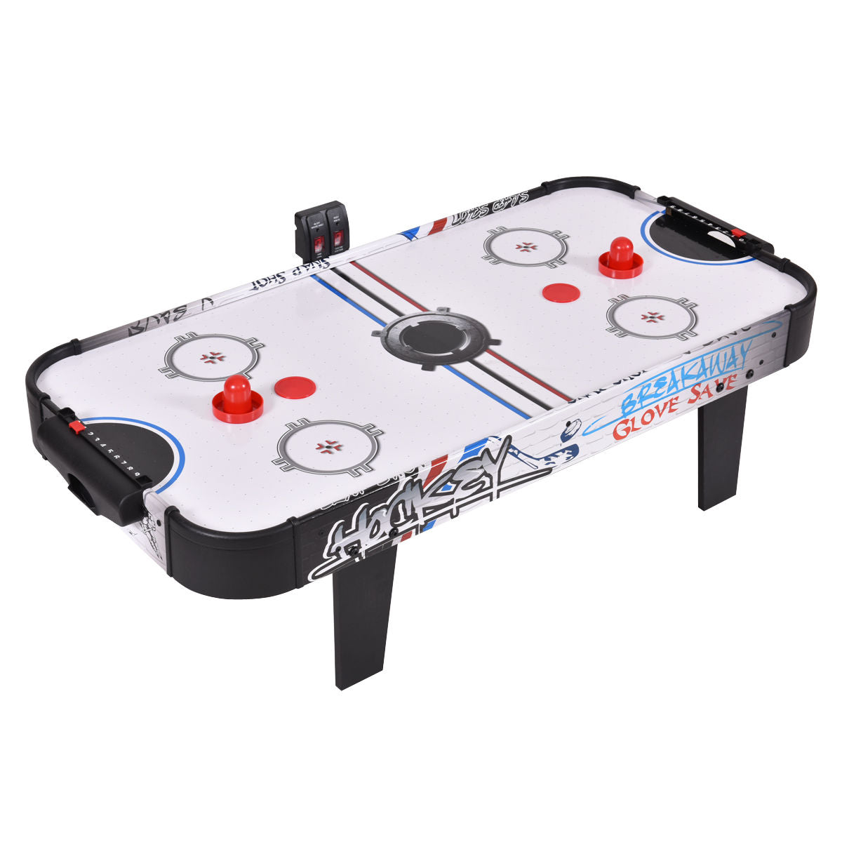 Mesa de hockey de aire de 42 pulgadas, marcadores de sobremesa, 2 empujadores