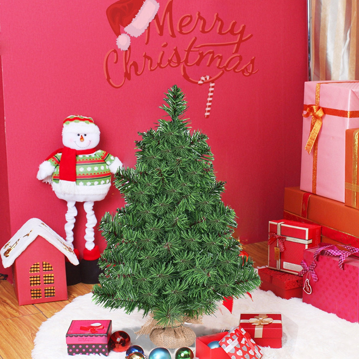 Decoración de Temporada Navideña Árbol de Navidad Artificial de PVC