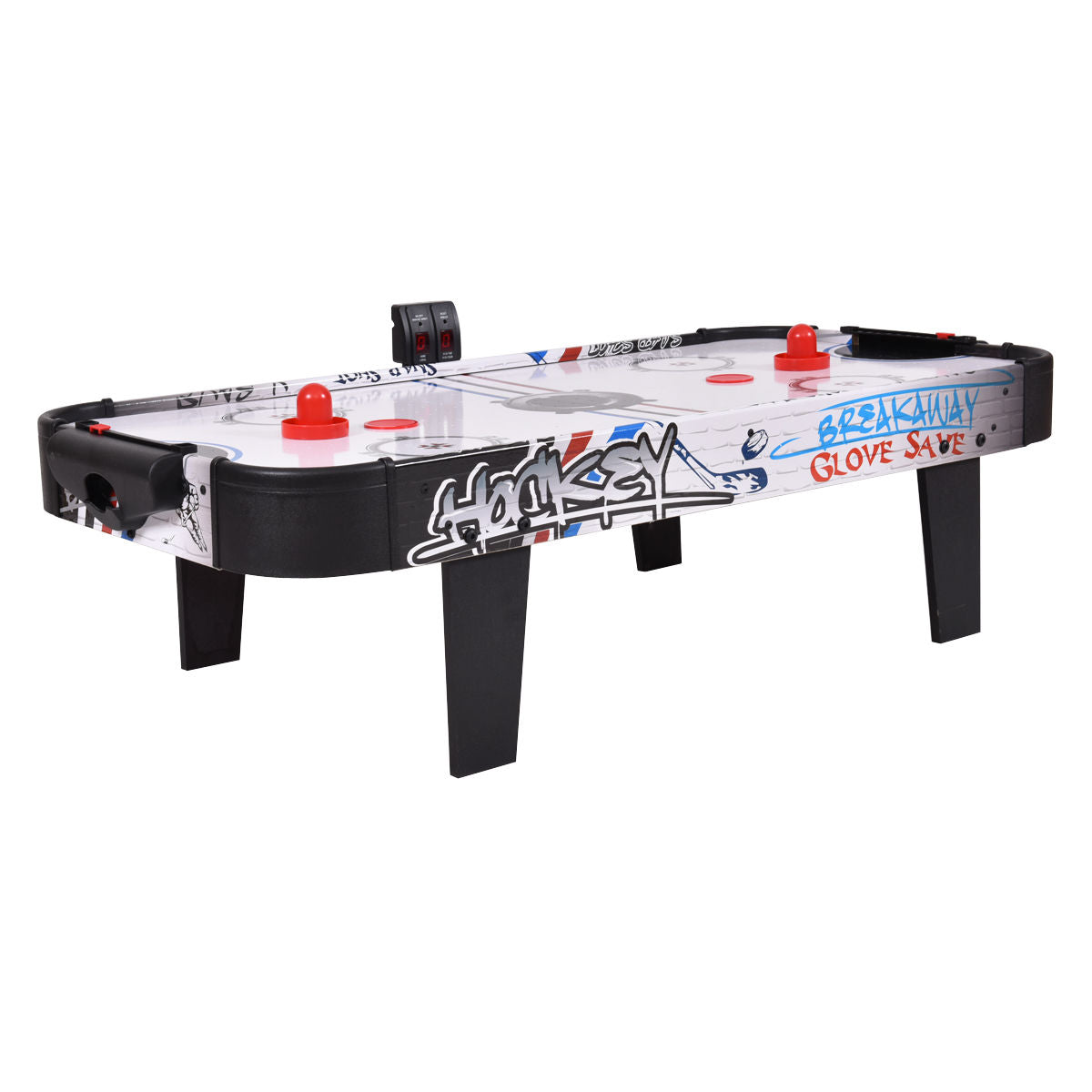 Mesa de hockey de aire de 42 pulgadas, marcadores de sobremesa, 2 empujadores